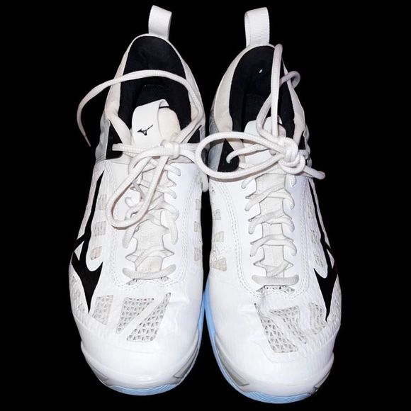 Mizuno Women's Wave Momentum Volleyball Shoe Size 9.5 Blue/Black/White - Picture 2 of 6